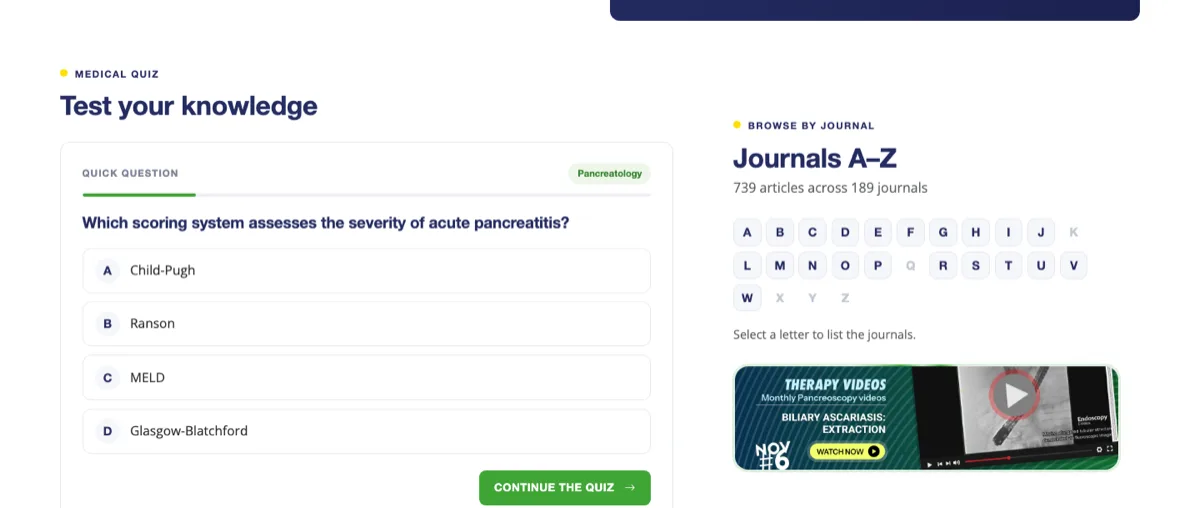 Module de quiz « Test your knowledge » et bibliothèque des revues classées de A à Z
